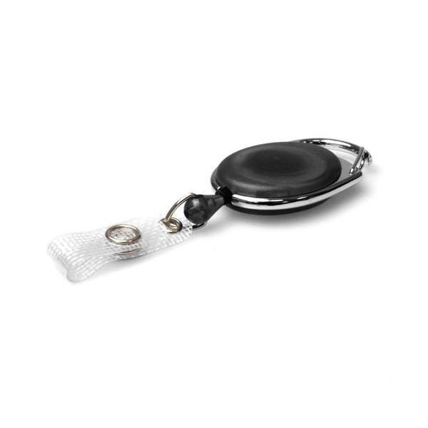 Bild von Black translucent carabiner ID badge reel with reinforced strap. 60270171 (DE,SE,NO,FI,RO,PL)