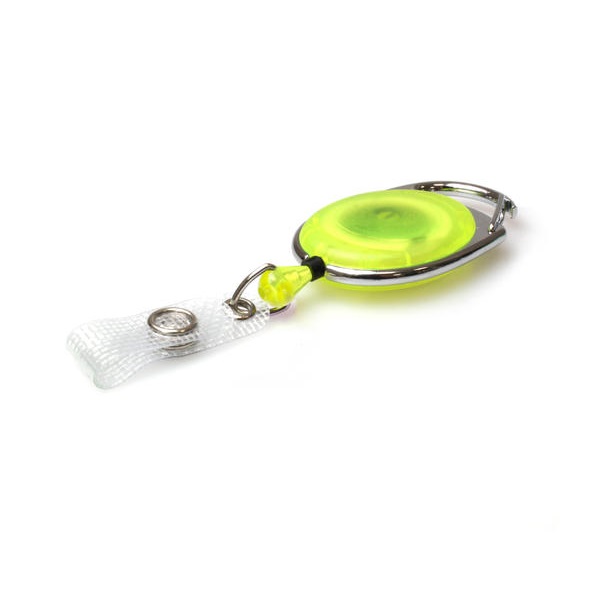 Bild von Yellow translucent carabiner ID badge reel with reinforced strap. 60270148 (DE,SE,NO,FI,RO,PL)