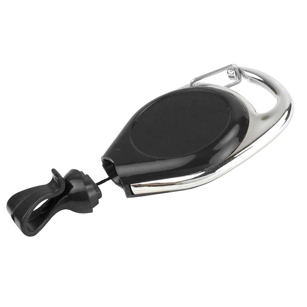 Bild von Black carabiner No-Twist ID badge reel with card clip. 60270142U (DE,SE,NO,FI,RO,PL)