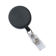Bild von Schwarzer ID-Badge-Reel mit Gürtelclip und Bandclip. 60270145