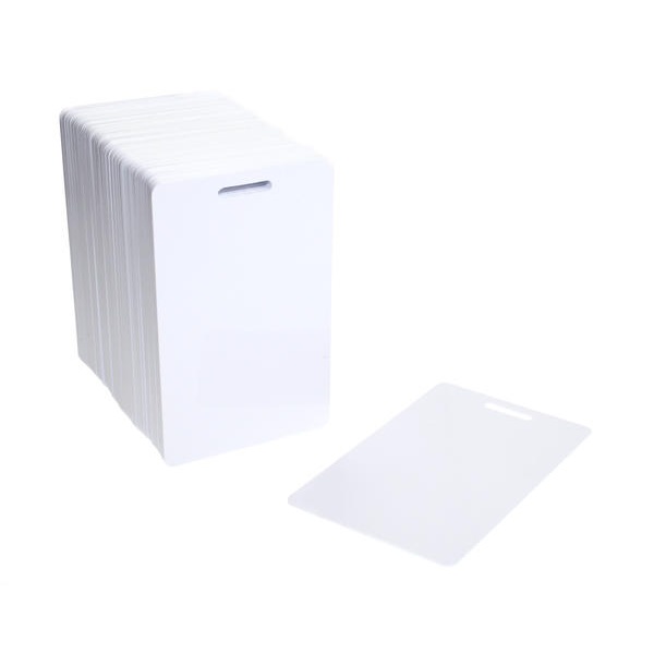 Bild von Blank white cards with slot punched portrait. 70102025 (DE,SE,NO,FI,RO,PL)