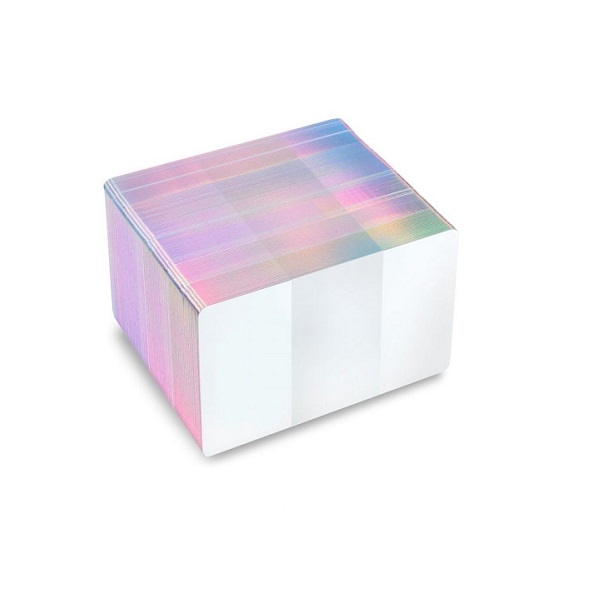 Bild von Leere weiße Karten mit holografischem Silberrand – CR80. 70102029SE