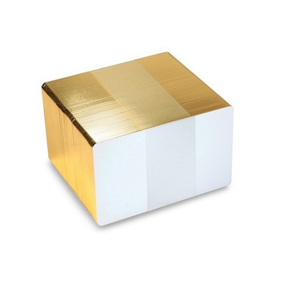 Bild von Leere weiße Karten mit Goldrand - CR80. 70102028GE