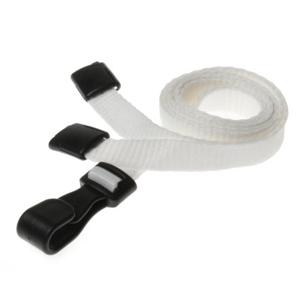 Bild von White lanyard / Keyhanger 10 mm with plastic J clip - 100% polyester. 60270542 (DE,SE,NO,FI,RO,PL)