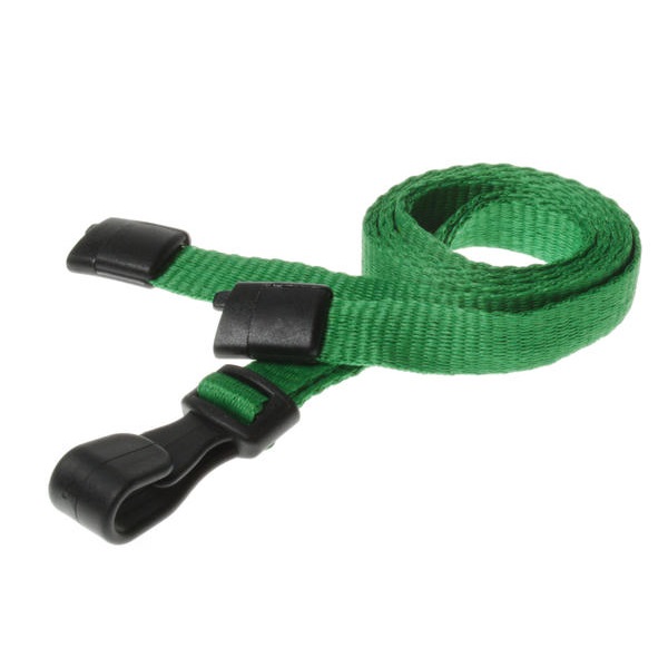 Picture of Green lanyard / Keyhanger 10 mm with plastic J clip - 100% polyester. 60270546