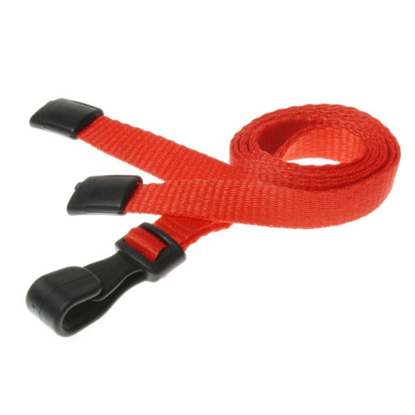 Bild von Red lanyard / Keyhanger 10 mm with plastic J clip - 100% polyester. 60270545 (DE,SE,NO,FI,RO,PL)