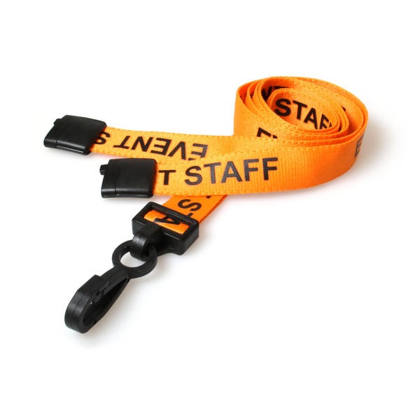 Bild von Event staff orange lanyard / Keyhanger 15 mm with plastic J clip. 60270592 (DE,SE,NO,FI,RO,PL)