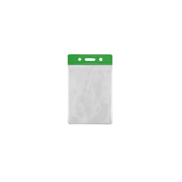 Bild von 86x54 mm Card holder / carrying case soft plastic. Green top / clear (vertical / portrait). 60270306 (DE,SE,NO,FI,RO,PL)