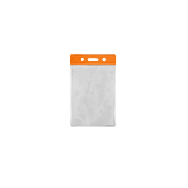 Bild von 86x54 mm Card holder / carrying case soft plastic. Orange top / clear (vertical / portrait). 60270303 (DE,SE,NO,FI,RO,PL)