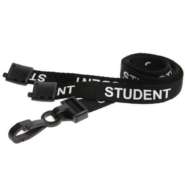 Bild von Student black lanyard / keyhanger 15 mm with plastic J clip. 60270593 (DE,SE,NO,FI,RO,PL)