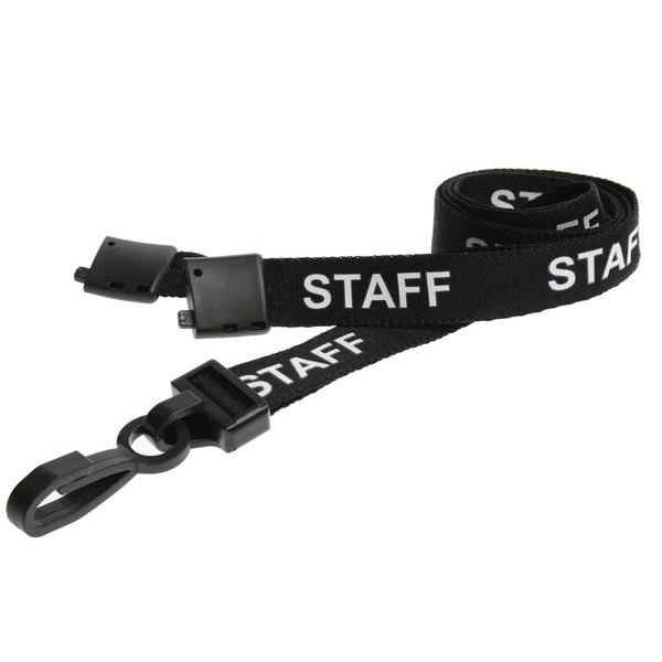 Bild von Staff black lanyard / keyhanger 15 mm with plastic J clip. 60270589 (DE,SE,NO,FI,RO,PL)