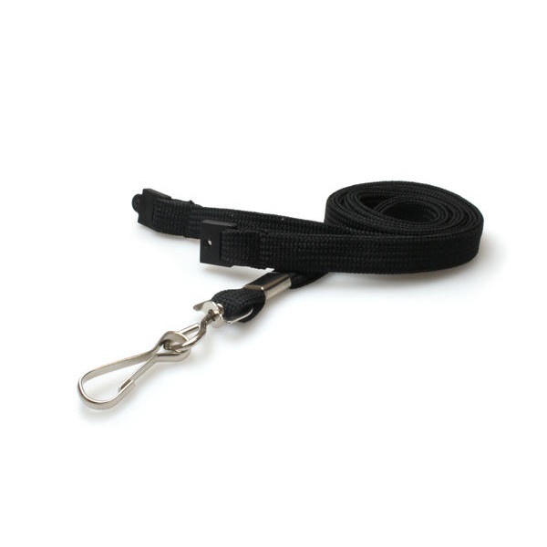 Bild von Black lanyard / keyhanger 10 mm with Metal J-Clip - 100% polyester. 60270581 (DE,SE,NO,FI,RO,PL)