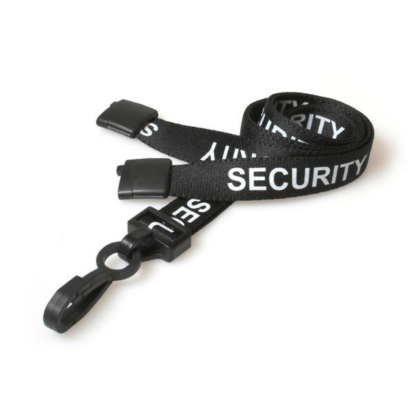 Bild von Security black lanyard / Keyhanger 15 mm with plastic J clip. 60270584 (DE,SE,NO,FI,RO,PL)