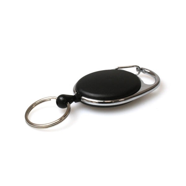 Bild von Black carabiner ID badge reel with key ring. 60270194 (DE,SE,NO,FI,RO,PL)