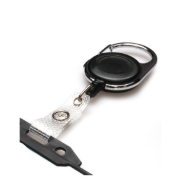 Bild von Schwarzer, durchscheinender Karabiner-Ausweishalter mit verstärktem Band. 60270140