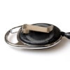 Picture of Black carabiner ID badge reel with belt clip and strap. 60270149