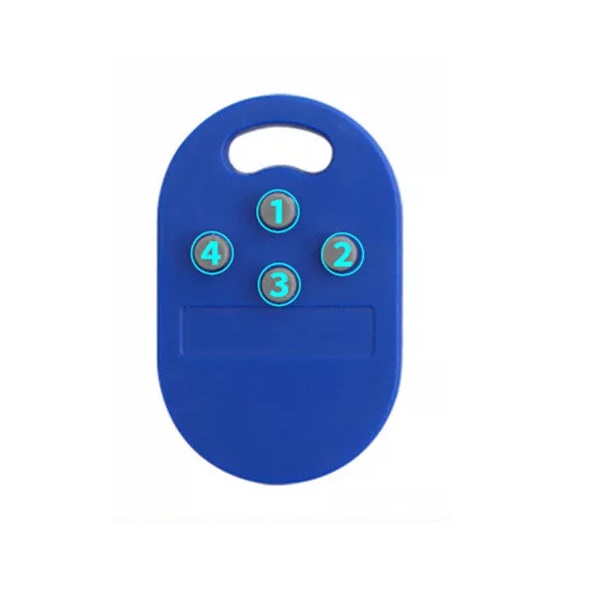 Bild von Blue RFID rewriteable multi Key fob 4 x 125 KHZ T5577 EM ID and magic writeable IC 13.56 Mhz. Keyfob tag. 70102978 (DE,SE,NO,FI,RO,PL)