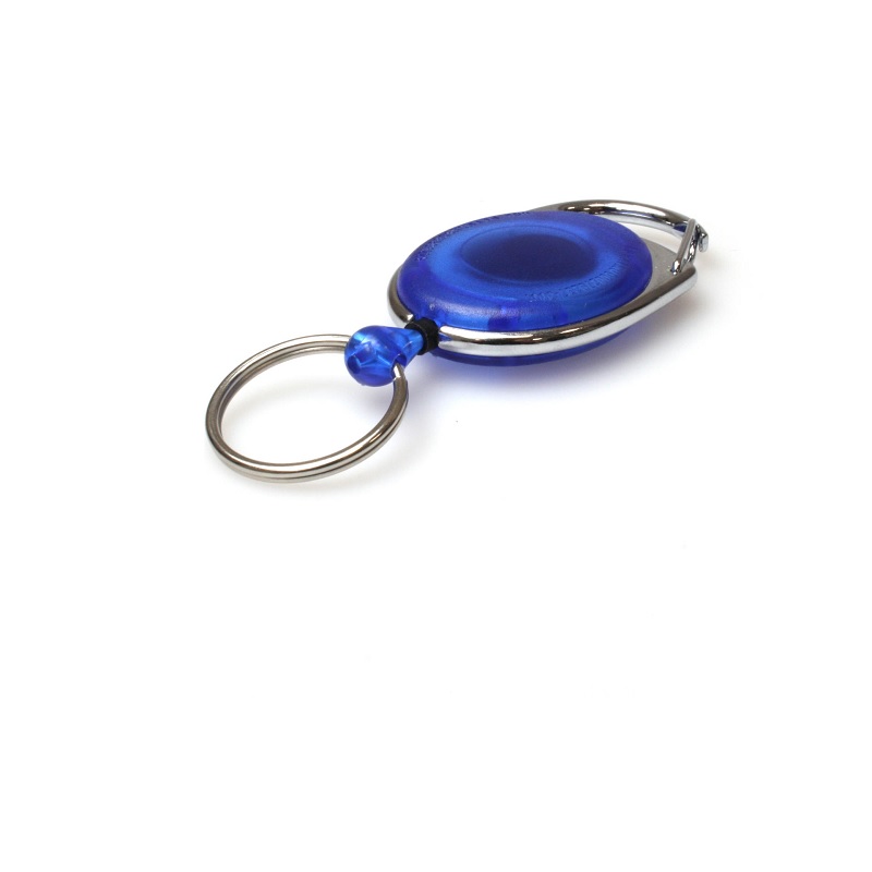 Bild von Blue carabiner ID badge reel with key ring. 60270236 (DE,SE,NO,FI,RO,PL)