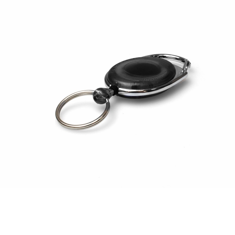 Bild von Black Translucent carabiner ID badge reel with key ring. 60270237 (DE,SE,NO,FI,RO,PL)