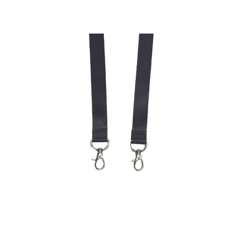 Bild von Black Event Double Clip lanyard / keyhanger 15 mm with metal trigger clips. 60270761 (DE,SE,NO,FI,RO,PL)