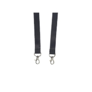 Bild von Black Event Double Clip lanyard / keyhanger 15 mm with metal trigger clips. 60270761 (DE,SE,NO,FI,RO,PL)