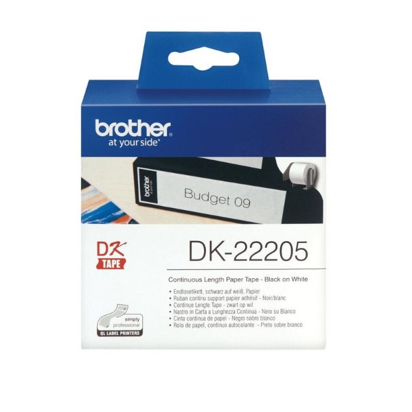 Bild von Brother Label Roll Continuous Paper DK22205 62mm. BRDK22205 (DE,SE,NO,FI,RO,PL)