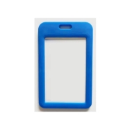 Bild von Blue 86x54 mm Card holder / carrying case hard plastic / Badge holder. Clear on both sides (vertical / portrait). 60270348 (DE,SE,NO,FI,RO,PL)