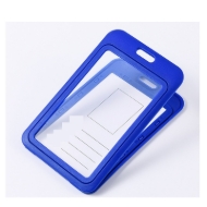 Bild von Blue 86x54 mm Card holder / carrying case hard plastic / Badge holder. Clear on both sides (vertical / portrait). 60270348 (DE,SE,NO,FI,RO,PL)