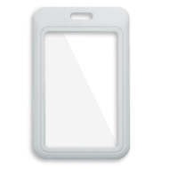 Bild von Grey 86x54 mm Card holder / carrying case hard plastic / Badge holder. Clear on both sides (vertical / portrait). 60270350 (DE,SE,NO,FI,RO,PL)