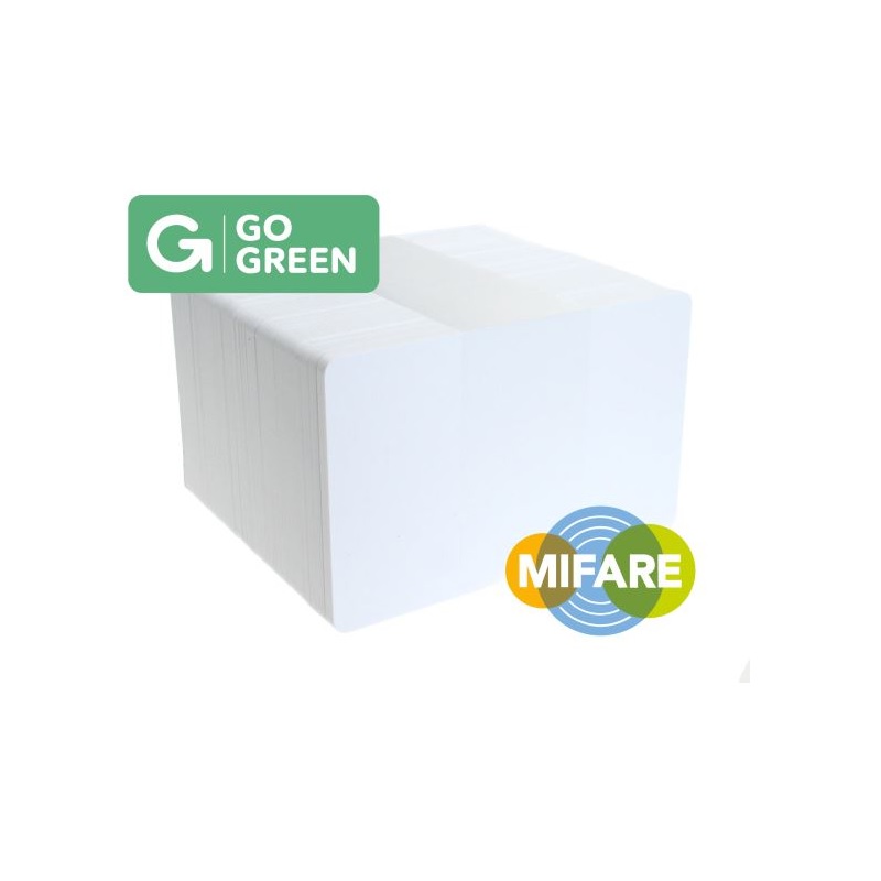 Bild von Blank white MIFARE Classic® 4K EV1 / S70 cards made from 85% recycled plastic - CR80. 70102322