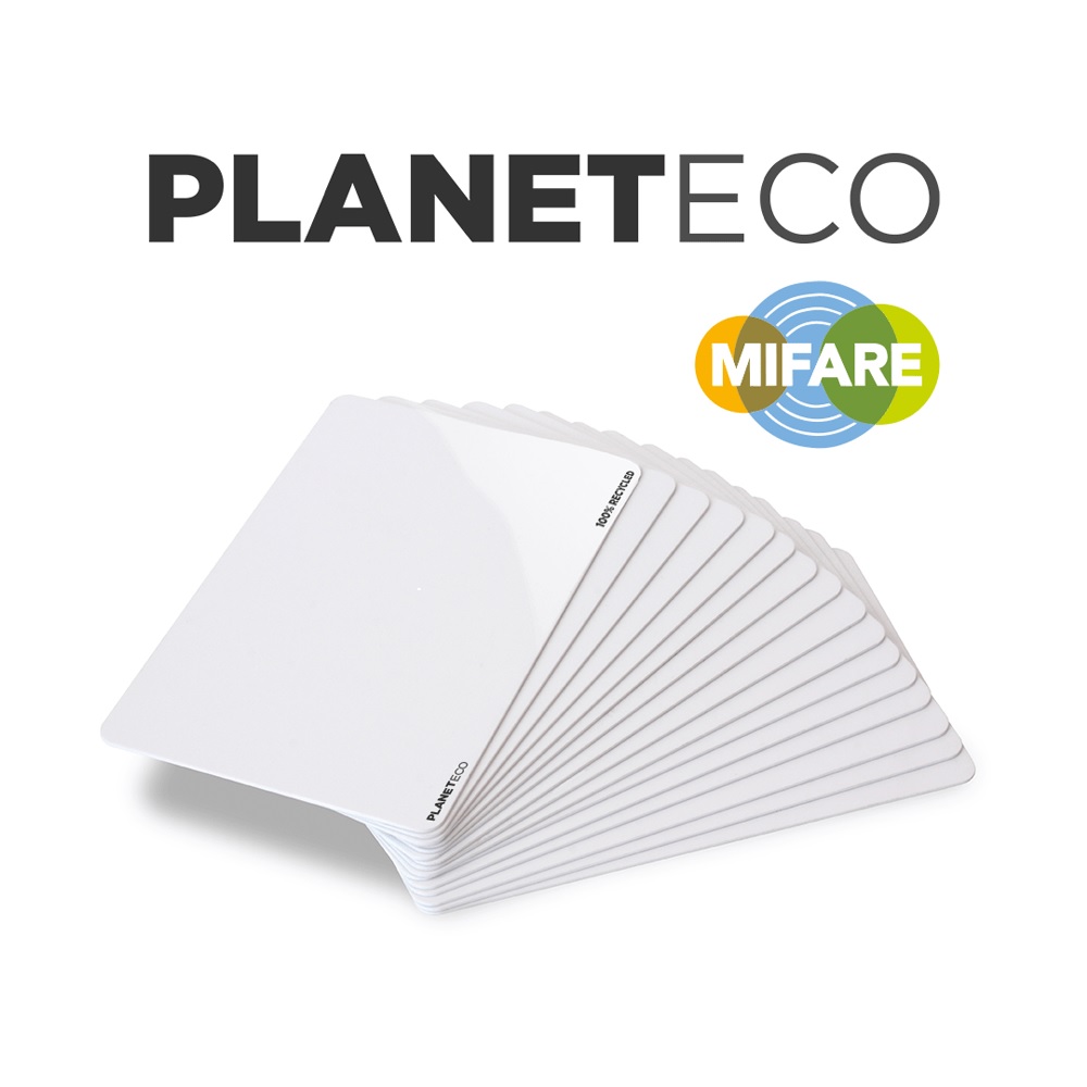 Bild von Recycled plastic card MIFARE Classic® 1K EV1 / S50 blank white made from 100% recycled plastic - CR80. 70102390