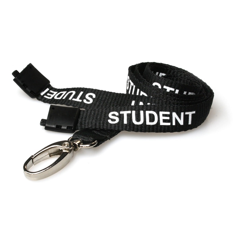 Bild von Student black lanyard / keyhanger 15 mm with metal lobster clip. 60270596 (DE,SE,NO,FI,RO,PL)