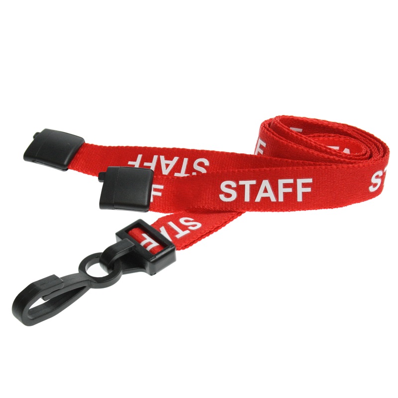 Bild von Staff red lanyard / keyhanger 15 mm with plastic J clip. 60270597 (DE,SE,NO,FI,RO,PL)