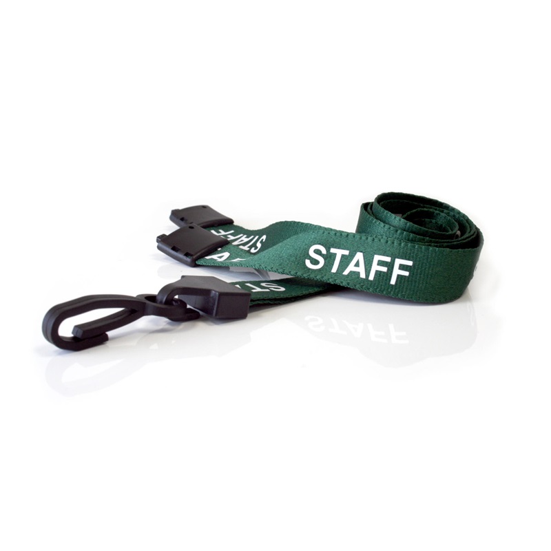 Bild von Staff green lanyard / keyhanger 15 mm with plastic J clip. 60270598 (DE,SE,NO,FI,RO,PL)