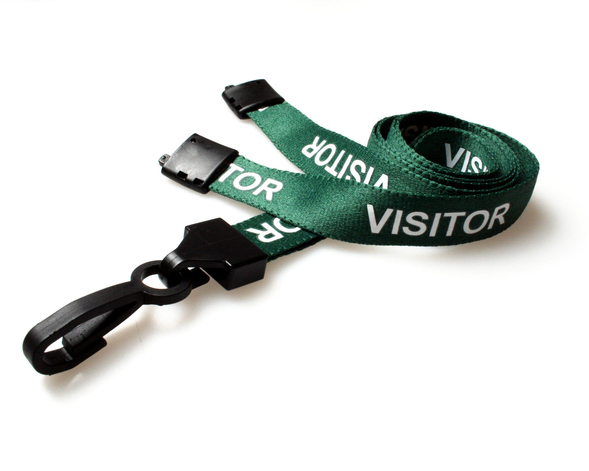 Bild von Visitor green lanyard / keyhanger 15 mm with plastic J clip. 60270603 (DE,SE,NO,FI,RO,PL)