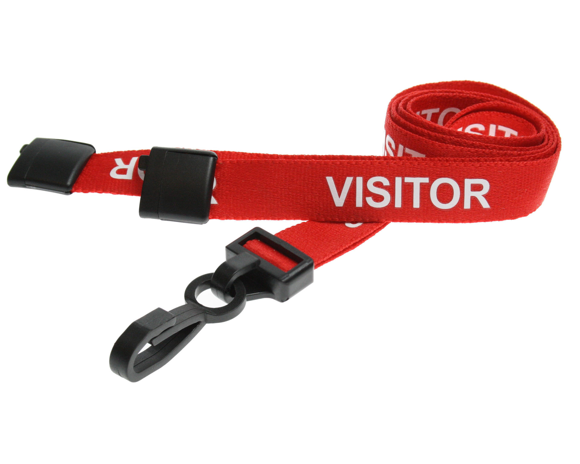 Bild von Visitor red lanyard / keyhanger 15 mm with plastic J clip. 60270604 (DE,SE,NO,FI,RO,PL)