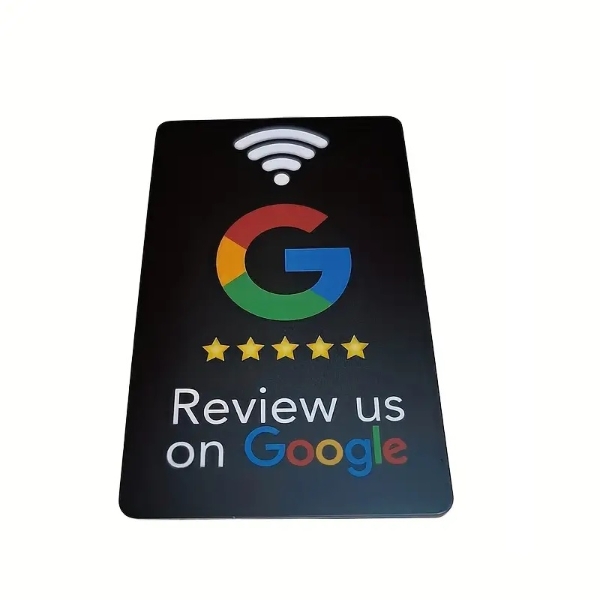 Bild von Review us on Google Black Plastic Card with NFC CHIP. 70102302 (DE,SE,NO,FI,RO,PL)