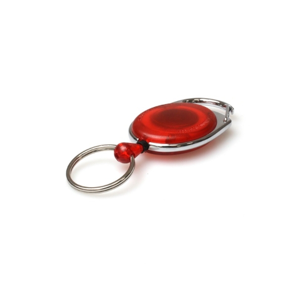 Bild von Red carabiner ID badge reel with key ring. 60270192 (DE,SE,NO,FI,RO,PL)